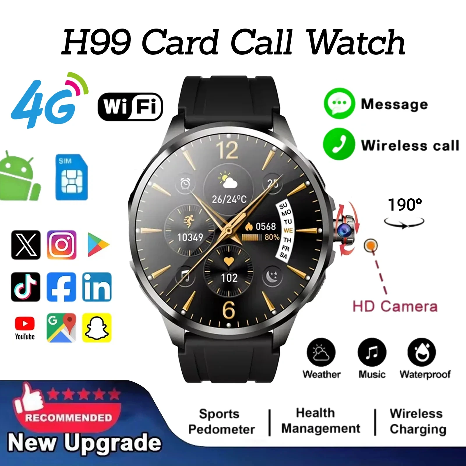 French Connection Watches Smartwatch App - H99 Smartwatch 4G/5G LTE 1,95 cala